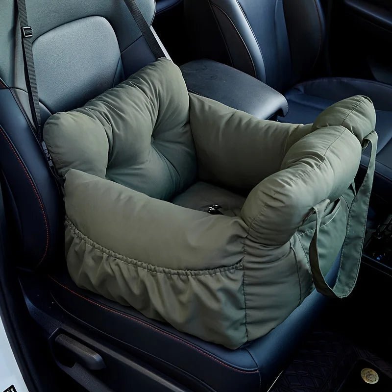 Dog Car Seat with Safety Belt — Non-Slip Travel Bed