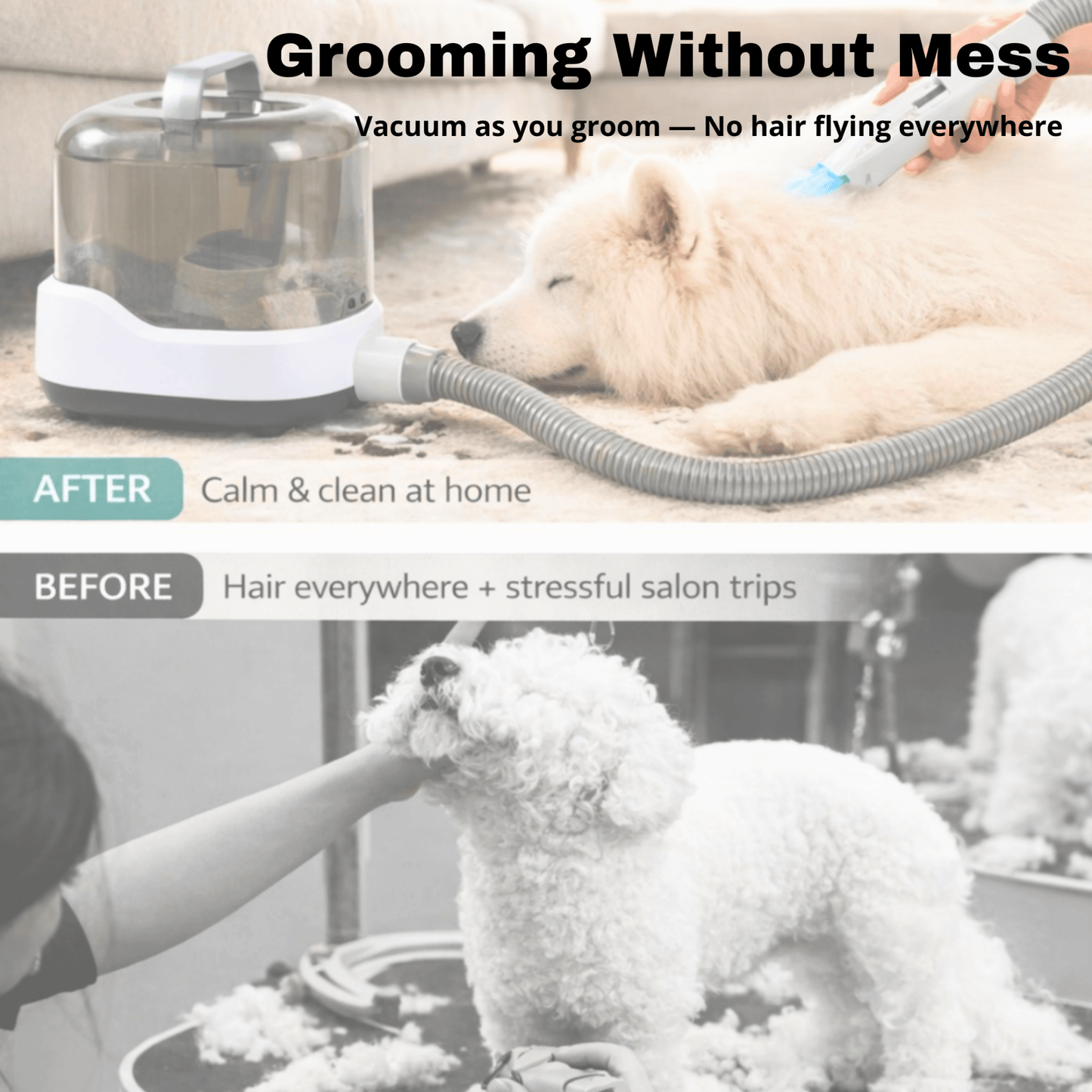 Salon Results at Home, Mess-Free | CalmCare™ Cordless Vacuum Grooming Kit by Dr. Milou - ApexKin