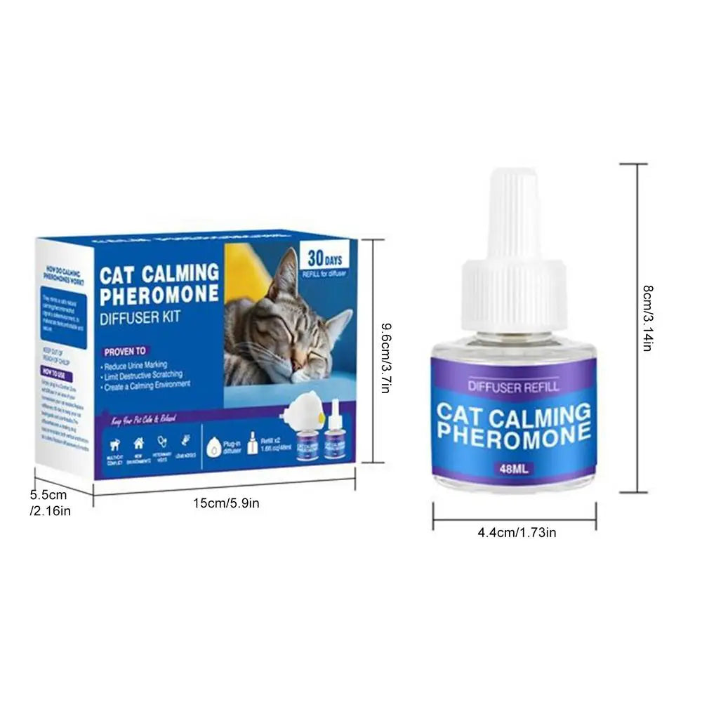 Cat Calming Pheromone Diffuser Refill — 60-Day Stress Relief