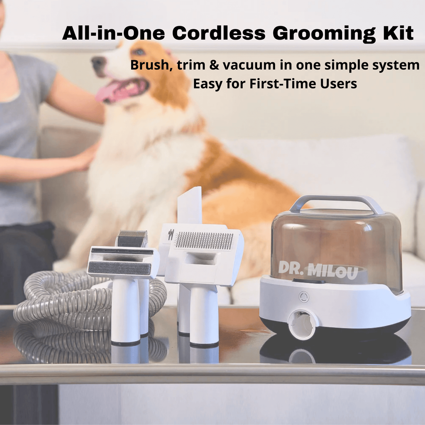 Salon Results at Home, Mess-Free | CalmCare™ Cordless Vacuum Grooming Kit by Dr. Milou - ApexKin