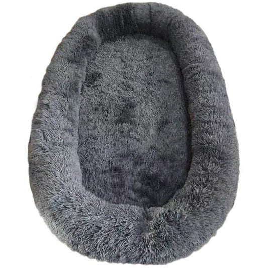 Luxurious Modern Round Plush Pet Kennel Winter Warm Sponge Mattress Dog Bed With Fashion Cartoon Print For Pet Supplies