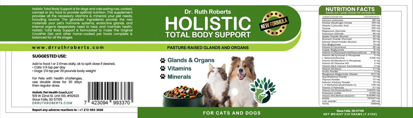 Holistic Total Body Support — Daily Multivitamin & Pasture-Raised Glandular Blend for Dogs & Cats - ApexKin