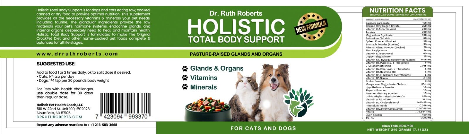 Holistic Total Body Support — Daily Multivitamin & Pasture-Raised Glandular Blend for Dogs & Cats - ApexKin