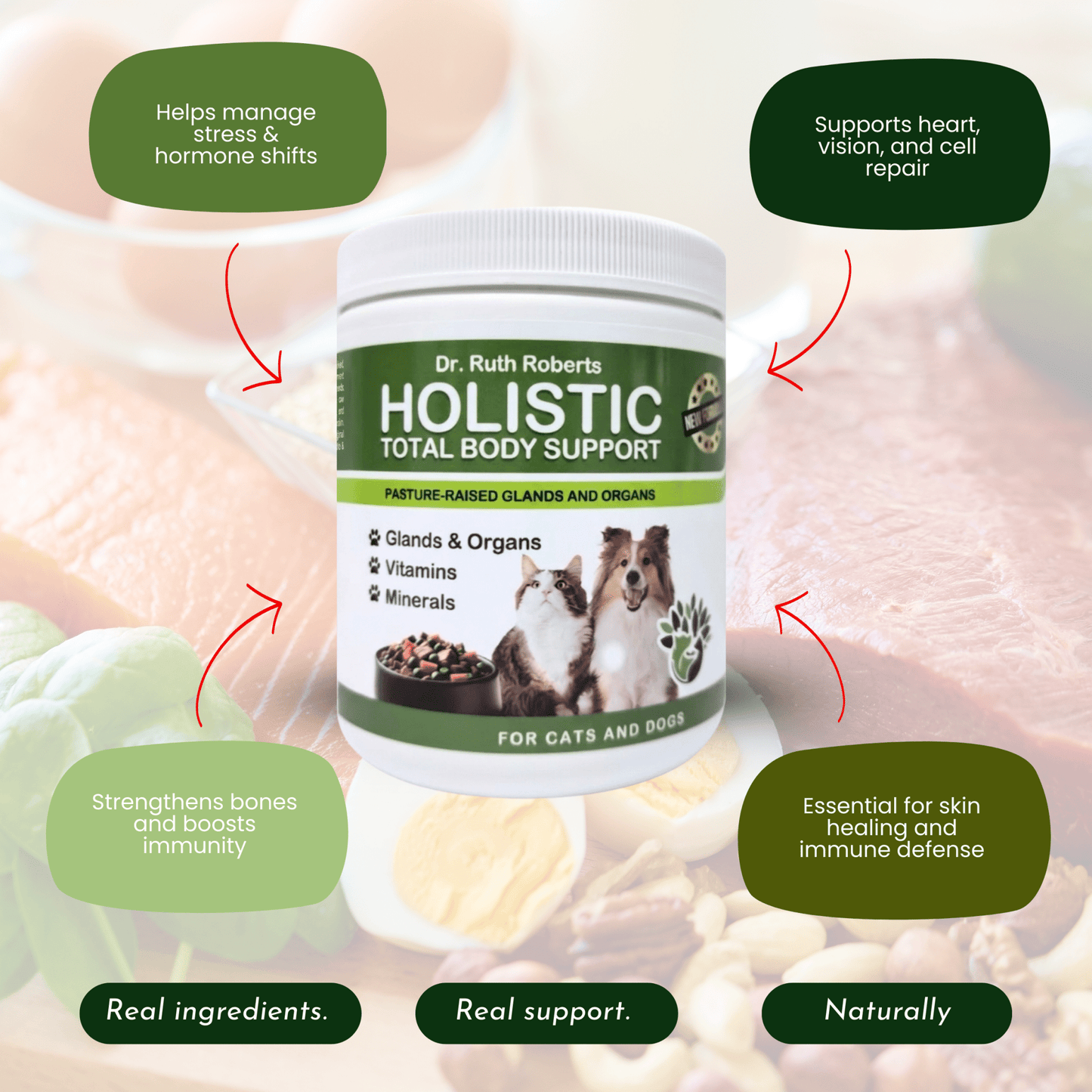 Holistic Total Body Support — Daily Multivitamin & Pasture-Raised Glandular Blend for Dogs & Cats - ApexKin
