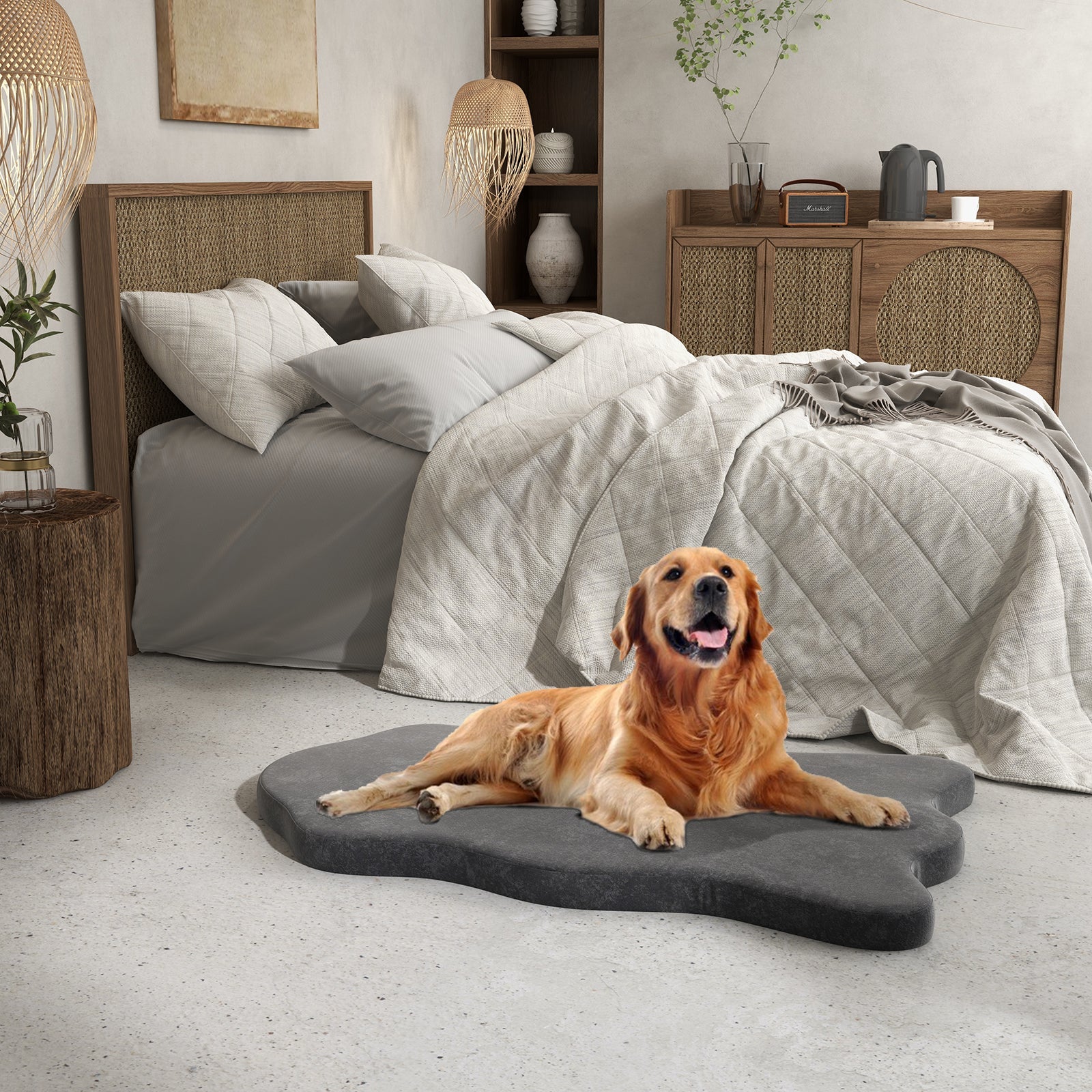Orthopedic Dog Bed with Memory Foam Support for Large Dogs-Gray - ApexKin