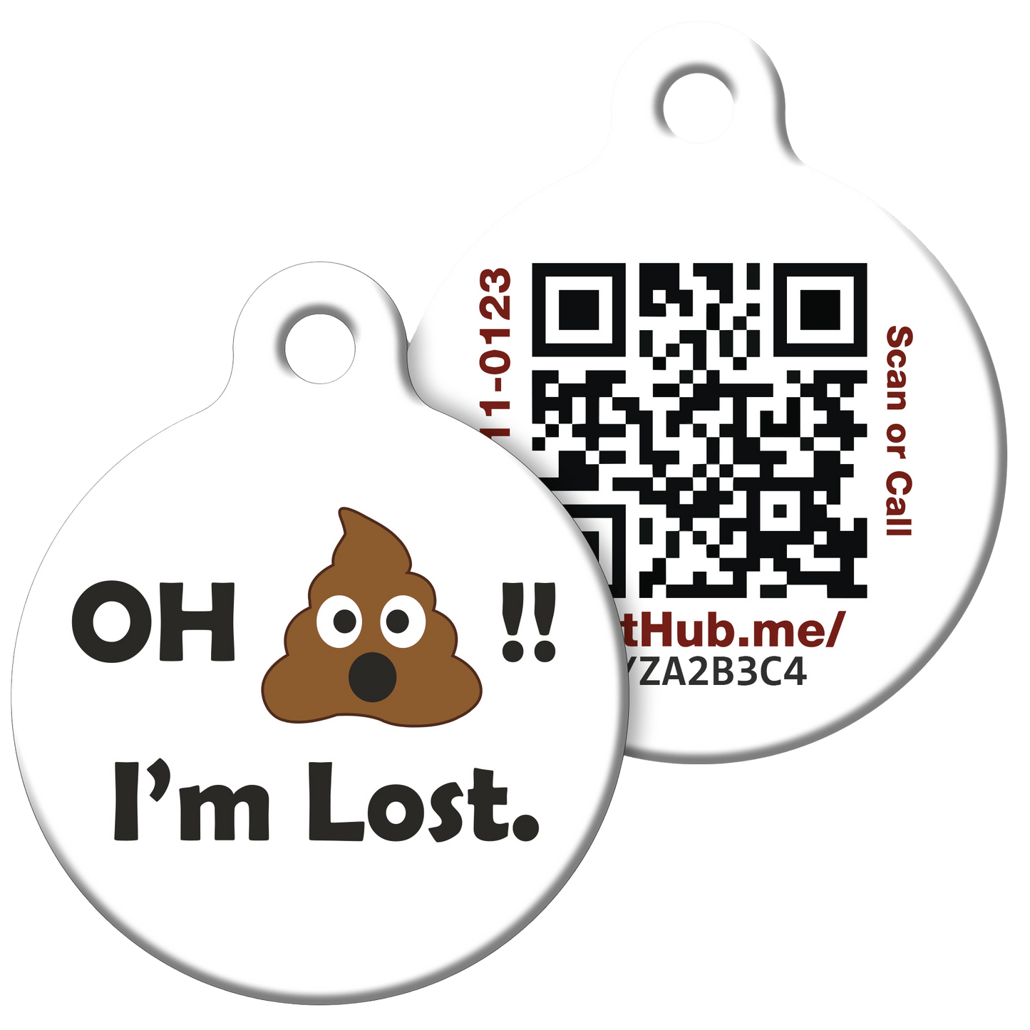 PetHub QR Pet ID Tag – Oh Crap I’m Lost - ApexKin