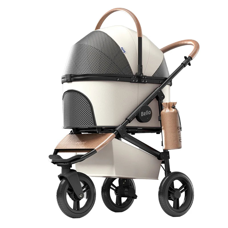 Luxury 3 Wheel Pet Stroller Detachable Carrier Dog Cat Carrier Outdoor Travel Trolley