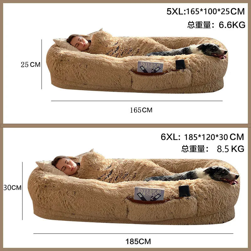 Luxurious Modern Round Plush Pet Kennel Winter Warm Sponge Mattress Dog Bed With Fashion Cartoon Print For Pet Supplies
