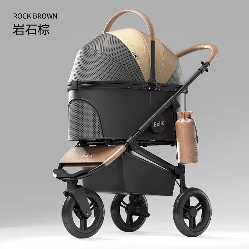 Luxury 3 Wheel Pet Stroller Detachable Carrier Dog Cat Carrier Outdoor Travel Trolley