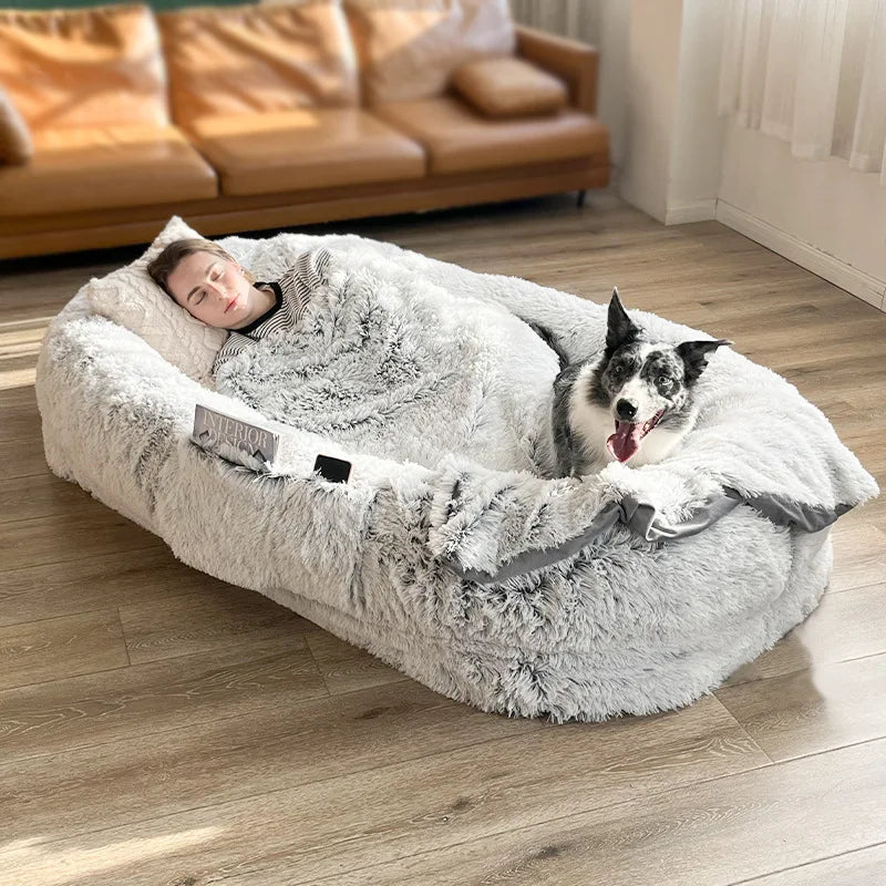 Luxurious Modern Round Plush Pet Kennel Winter Warm Sponge Mattress Dog Bed With Fashion Cartoon Print For Pet Supplies